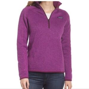 Patagonia 1/4 zip better sweater ikat purple soft fleece lined